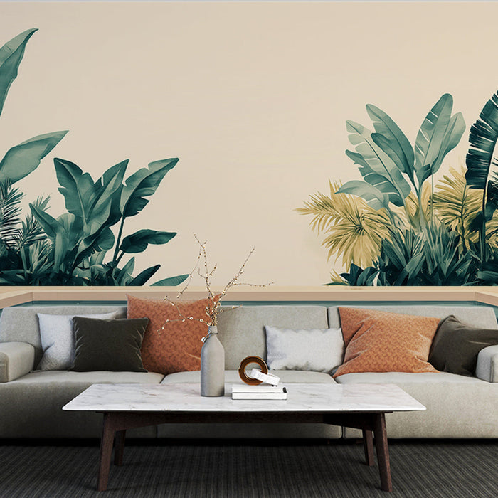 Fototapet vegetabilsk | Lush tropiske blader rundt bassenget