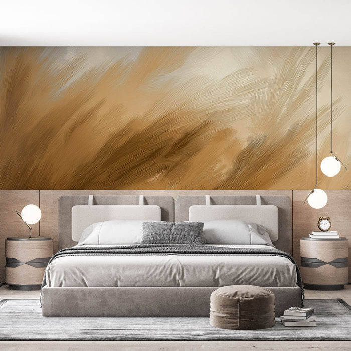 Fototapet vegetal | Mykt mønster av hveteåkre i gylden gradient