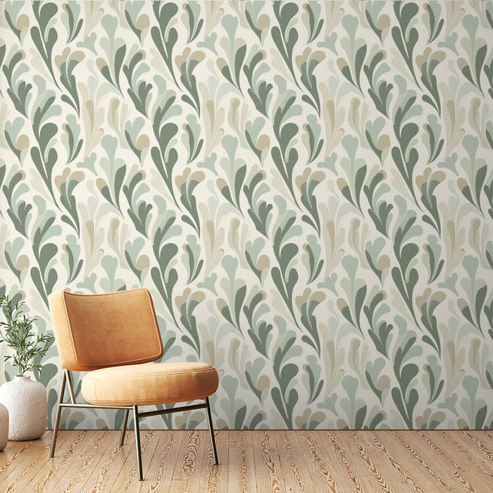 Fototapet vegetabilsk | Bløde blade mønstre i pastelfarver