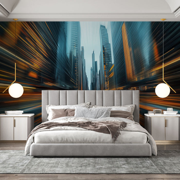 Ταπετσαρία τοιχογραφίας δυναμική πόλη | Εφέ κίνησης σε μια σύγχρονη μητρόπολη