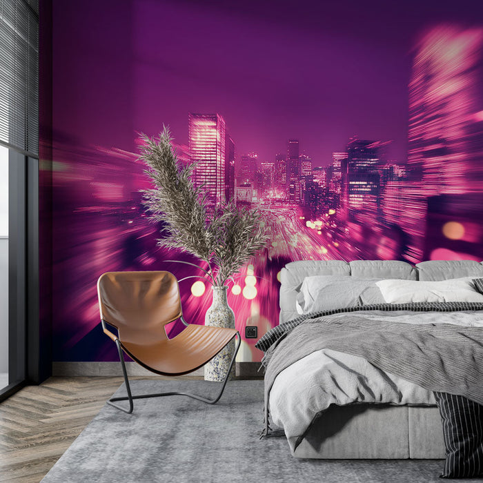 Tapete νυχτερινή πόλη | Αφηρημένες απόψεις μιας φωτισμένης μητρόπολης