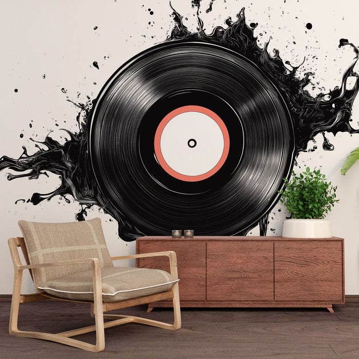 Vinilna tapeta | Črno-bel vzorec škropljenja vinila