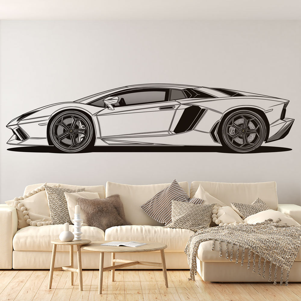 Papel de parede carro esportivo | Design minimalista de Lamborghini —  WonderMural, image size:1000x1000
