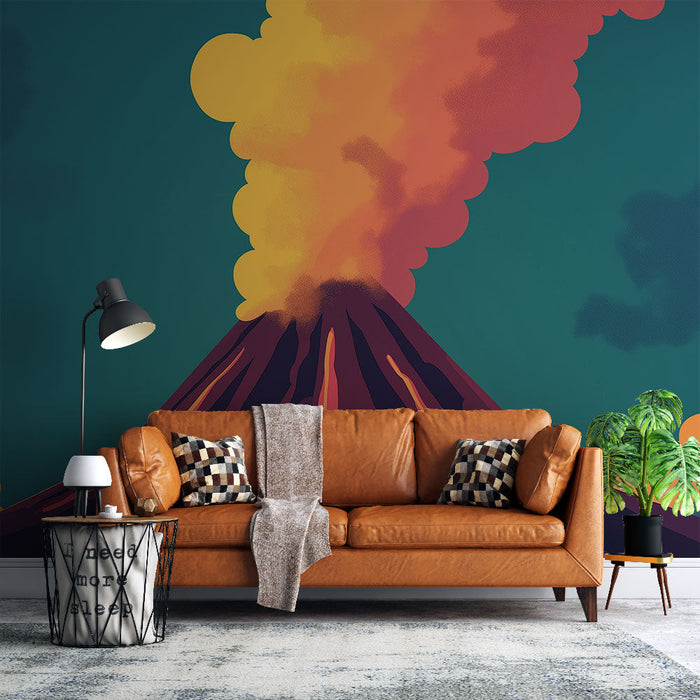 Tapete vulkan | Farbiger und dynamischer Ausbruch