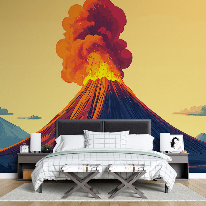 Tapeta wulkan | Kolorowa i majestatyczna erupcja