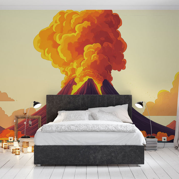 Tapete vulkan | Dynamischer und farbenfroher Ausbruch