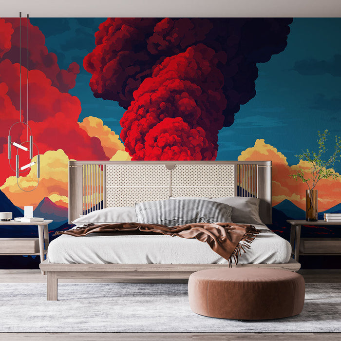 Tapeta vulkan | Veličanstvena erupcija s jarkim bojama