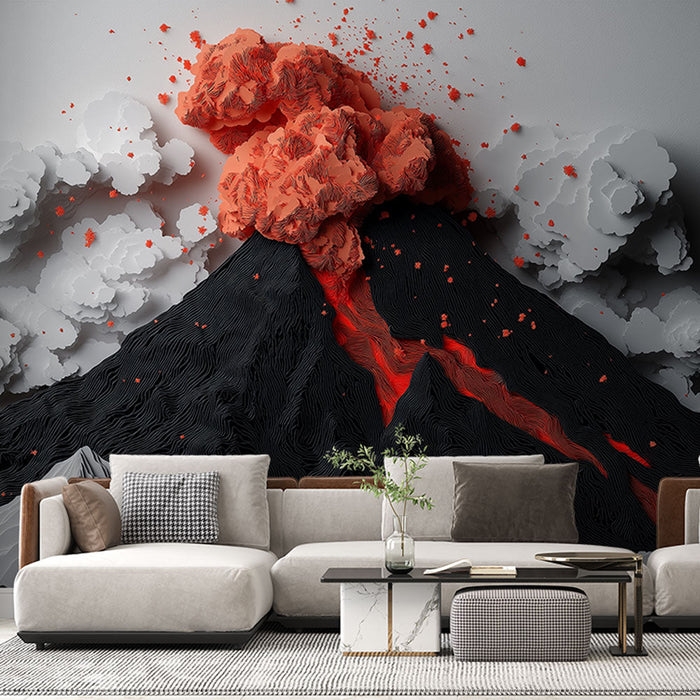 Fototapet volkan | Kabartmalı volkanik patlama