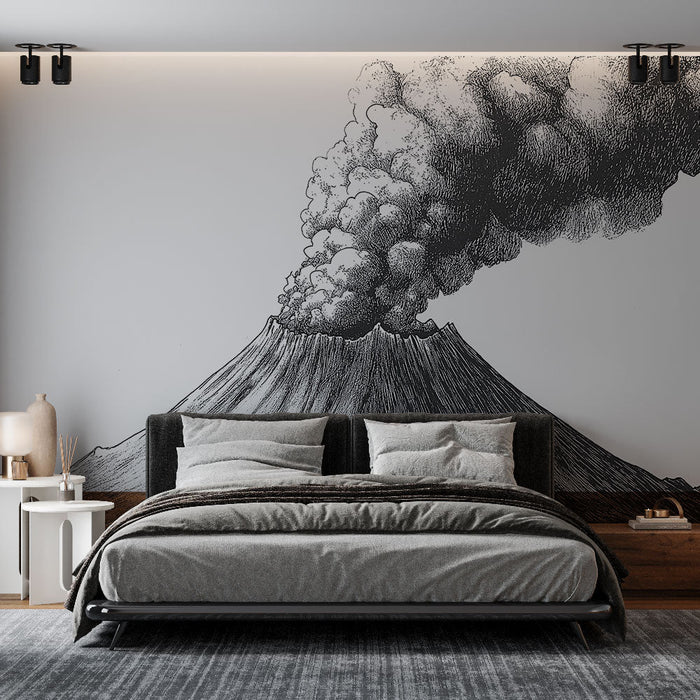 Tapeta vulkan | Ilustracija vulkana u erupciji