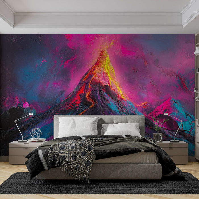 Tapeta vulkanická | Barevná erupce v abstrakci