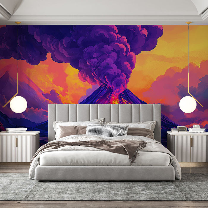 Tapeta vulkanicka | Dramaticka erupce a zive barvy
