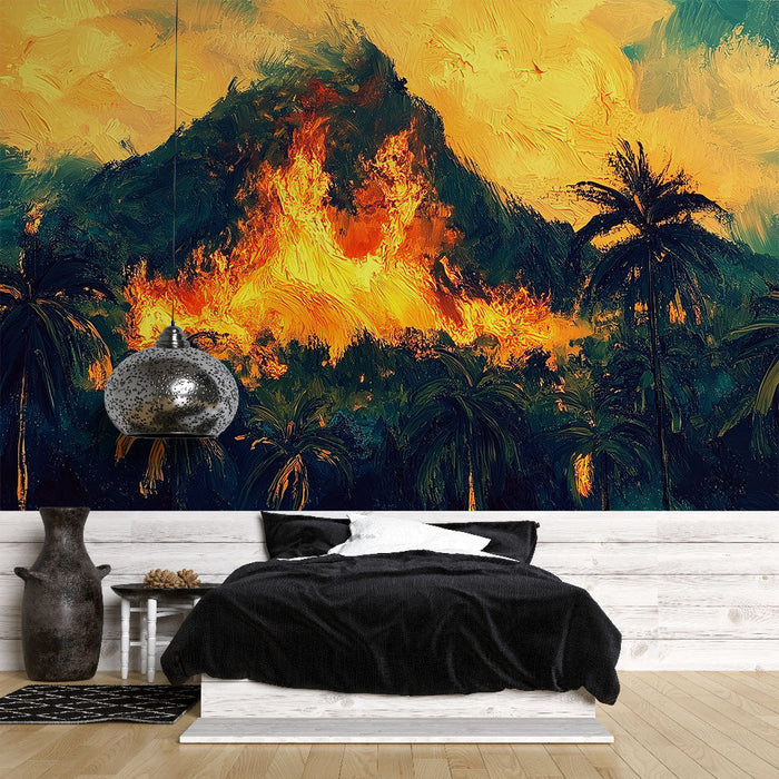 Tapeta sopecna | Ohnivá erupce a tropické krajiny