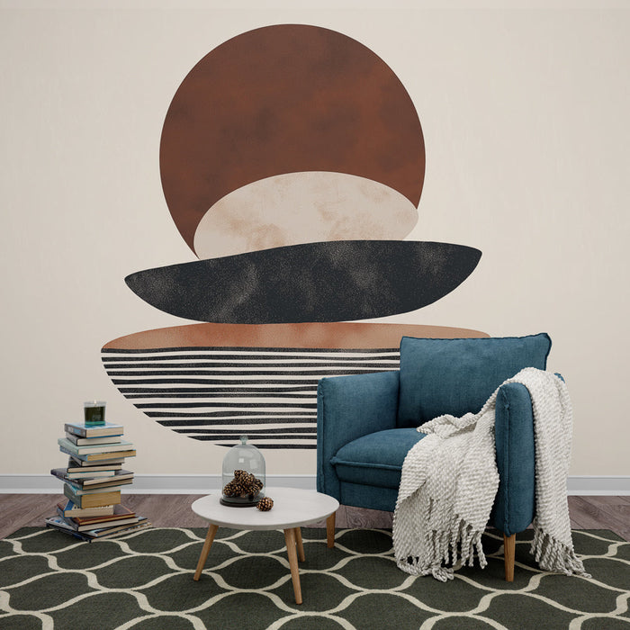 Tapet zen abstract | Curbe neregulate și fundal bej