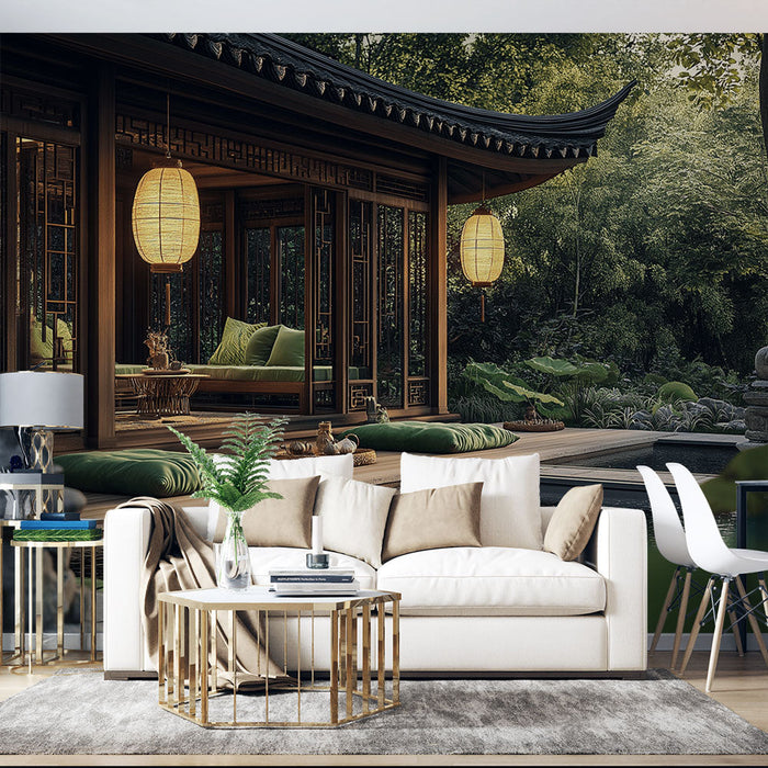 Mural Wallpaper zen | Reflection of serenity in an Asian garden