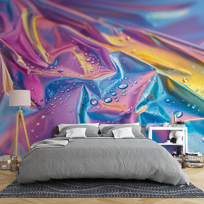 Tapeta holografická | Perleťový efekt a kapky