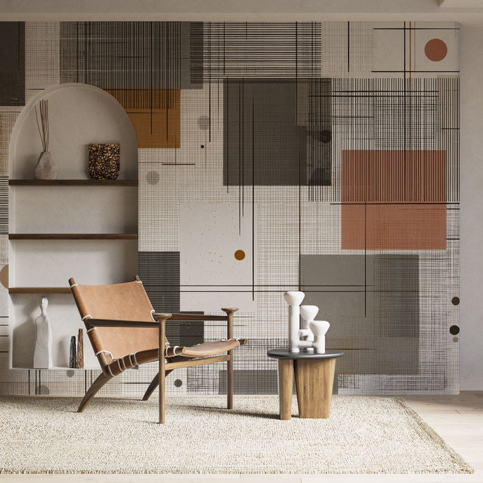 Γεωμετρικό ταπετσαρία τοίχου | Μοντέρνο πολύχρωμο σχέδιο