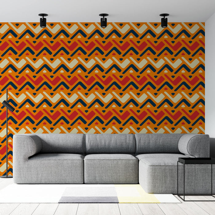 Tapet geometrisk | Färgstark abstrakt mönster