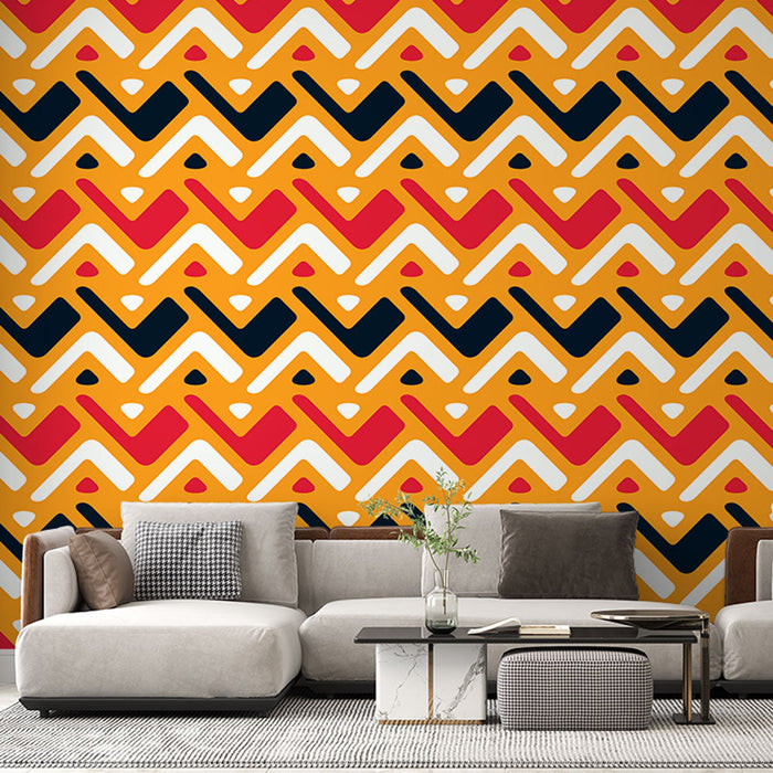 Papel de parede geometrico etnico | Cores vivas brilhantes
