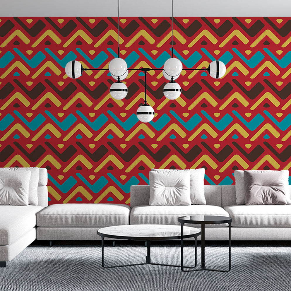 Mural Wallpaper ethnic | Colorful geometric pattern — WonderMural