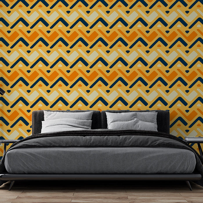 Tapetti geometrinen | Värikäs siksak-kuvio