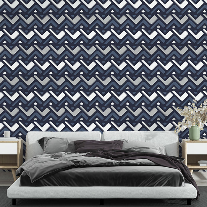 Tapete | Blau und Grau Chevron