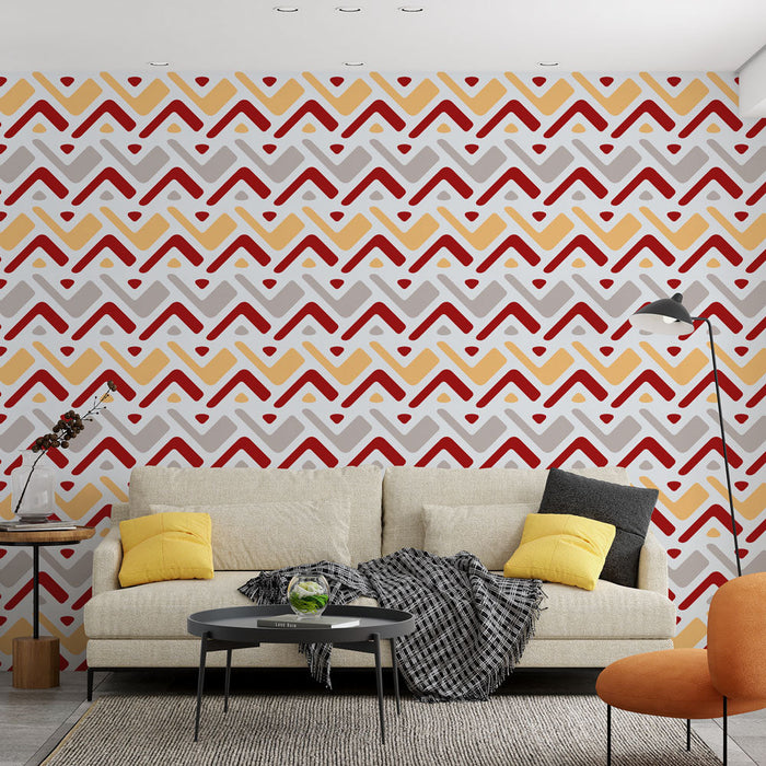 Ethnic Geometric Mural Wallpaper | Vibrant Colorful Patterns