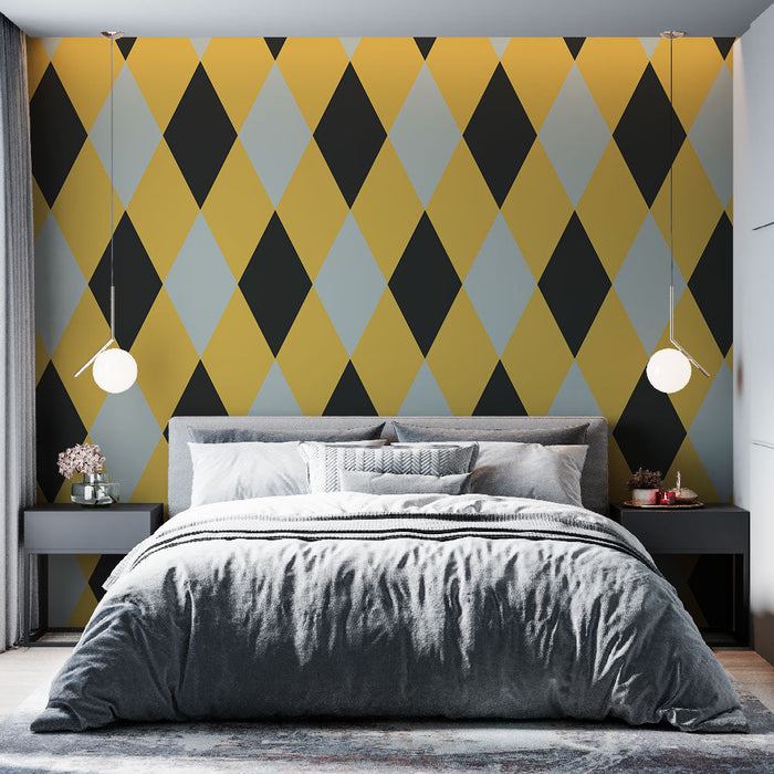 Tapet diamanter | Gul och Svart
