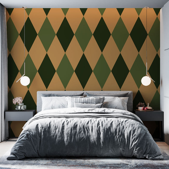 Mural Wallpaper diamonds | Vintage geometric pattern