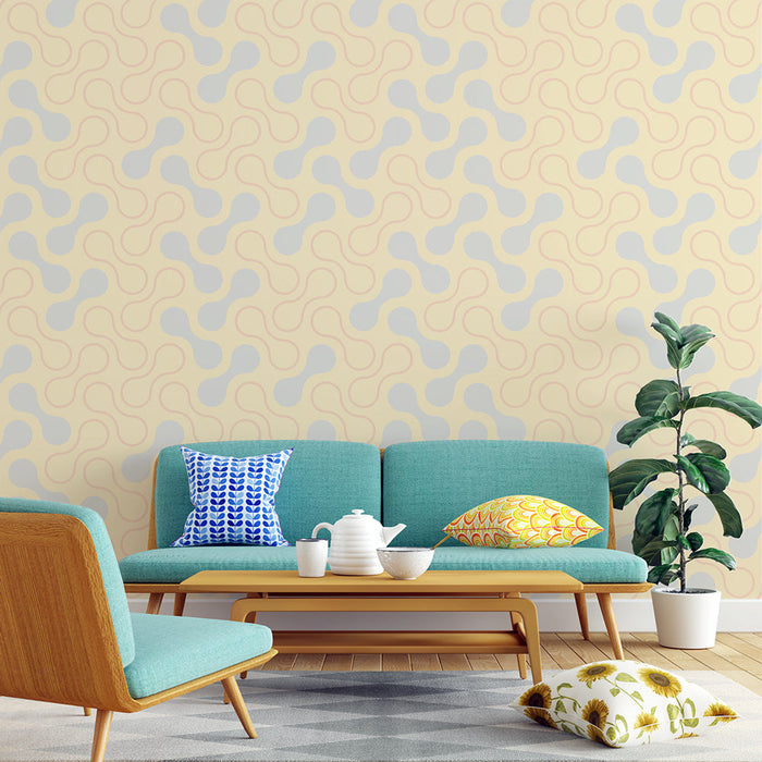 Ретро тапет | Бежов геометричен модел