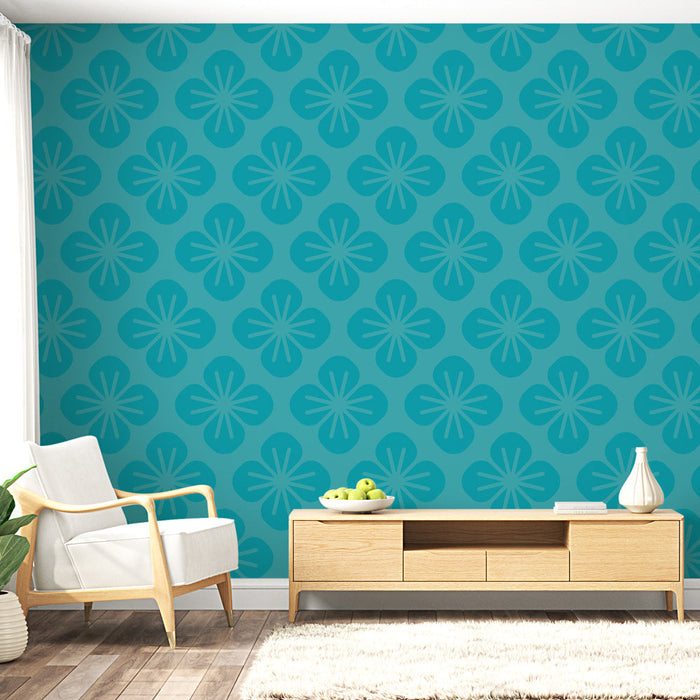 Falikép virágos | Elegáns türkiz minta