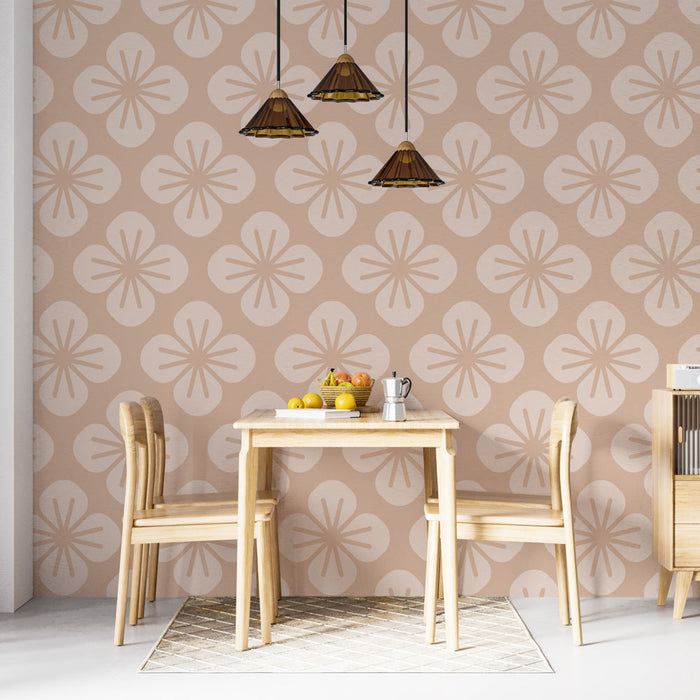 Mural Wallpaper cvetlični | Vzorec bledo rožnatih cvetov