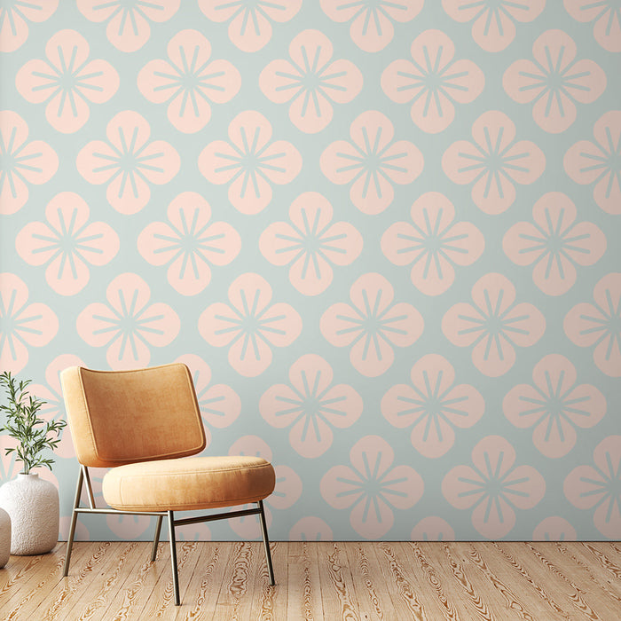 Papel de parede floral | Design elegante em tons pastel
