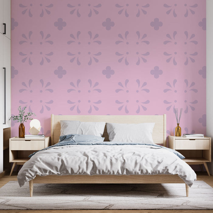 Tapet floral | Design rose og lilla