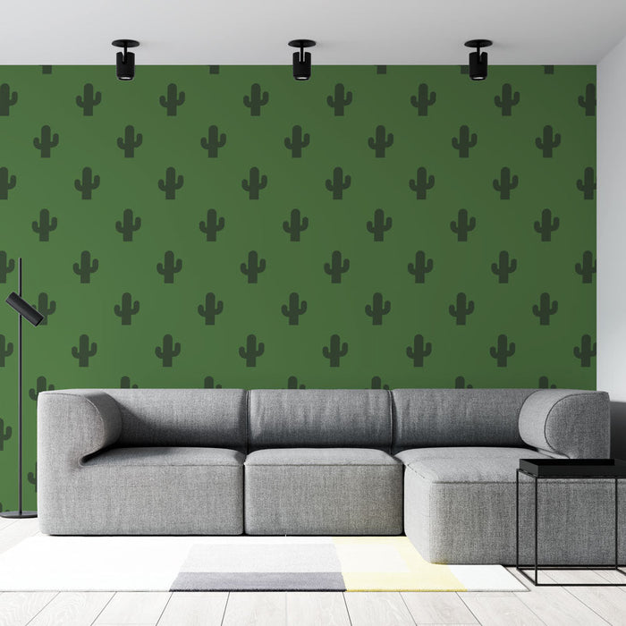 Papel pintado cactus | Estilo verde moderno