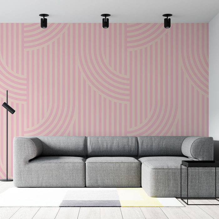 Tapet geometric | Roz și Bej