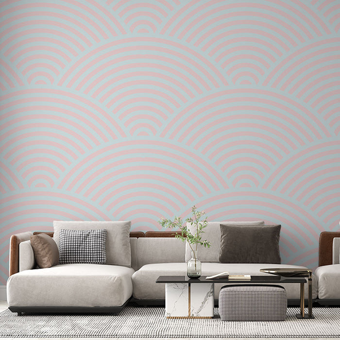 Mural Wallpaper arc pattern | Minimalist pastel design