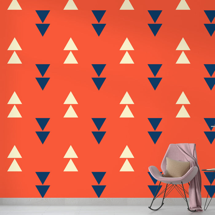 Geometrijska tapeta | Uzorci trokuta na crvenoj pozadini