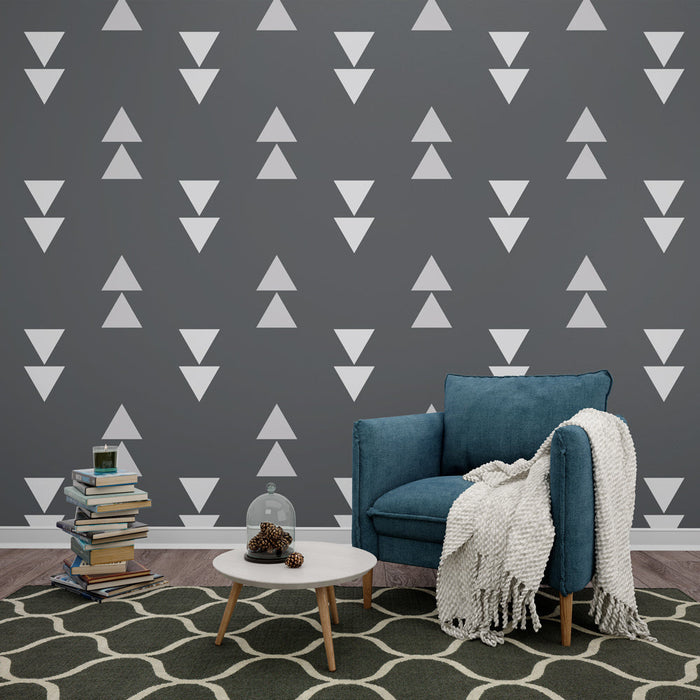 Tapeta | Šedé a bílé trojúhelníky