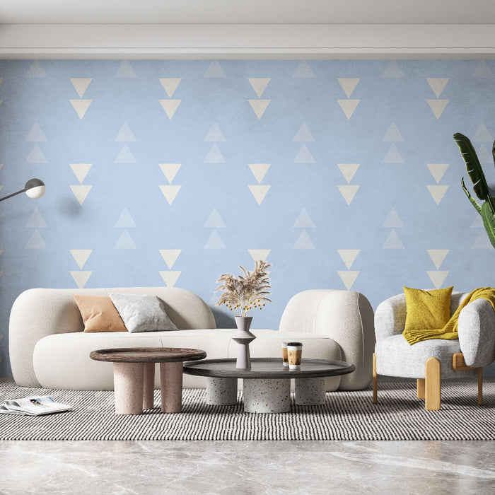 Tapeta sa zidnim muralom geometrijskog uzorka | Plavi i bež uzorak