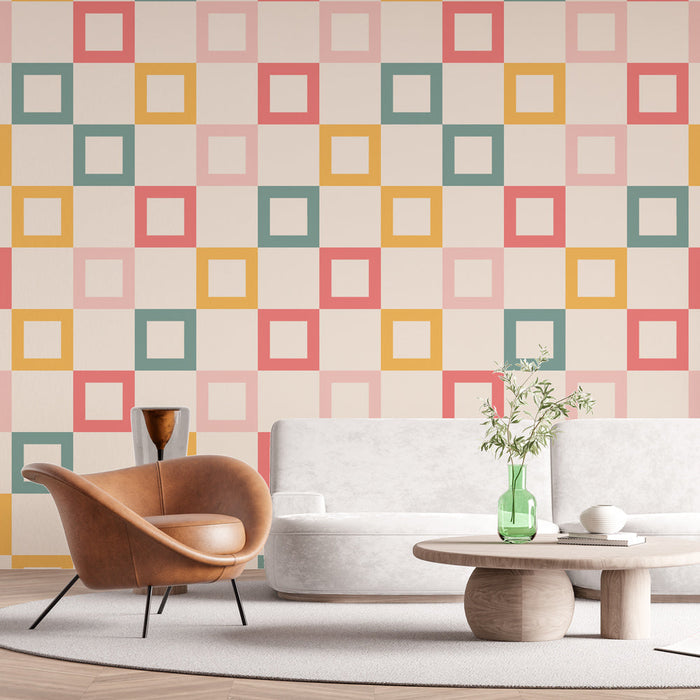 Fototapet | Retro Renkli Kareler
