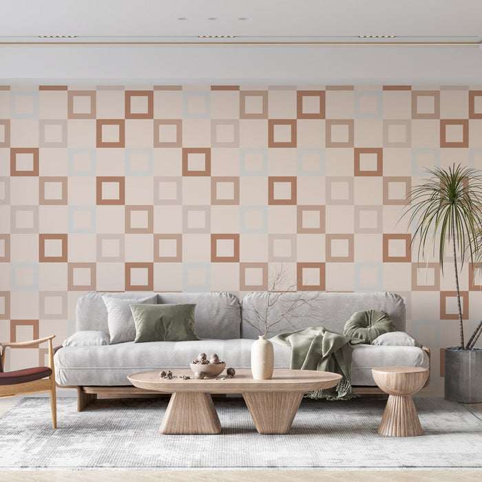Fototapet Geometrisk | Retro Kvadratisk Mønster