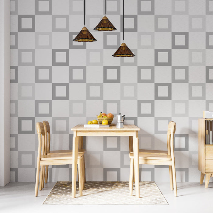 Tapeta se čtvercovými vzory | Modernost v odstínech šedé