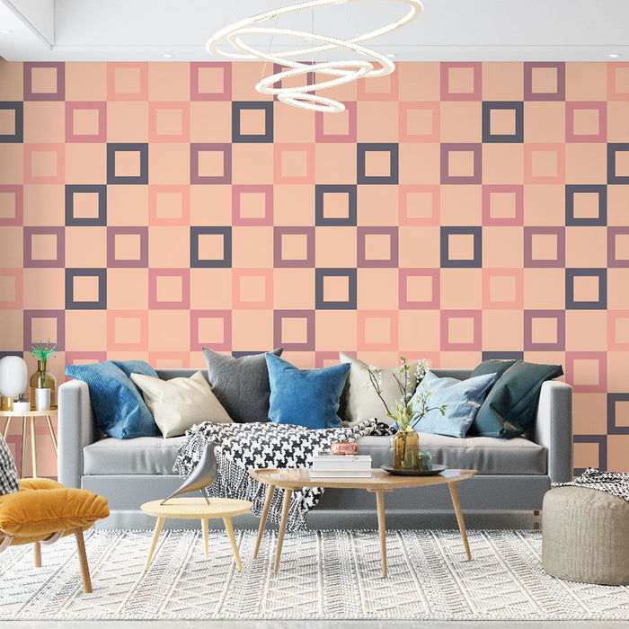 Mural Wallpaper pastel squares | Modern geometric design