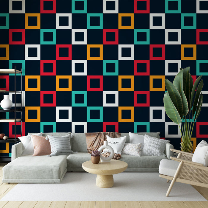 Tapeta Geometrijska | Moderni Višbojeni Kvadrati