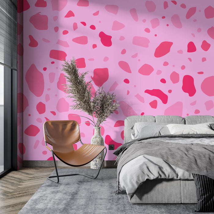 Papel pintado terrazzo pink | Diseño juguetón y moderno
