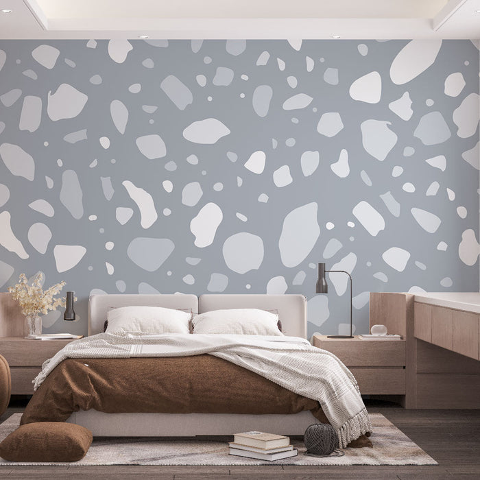 Tapeta terazzo | Moderní šedý a bílý vzor