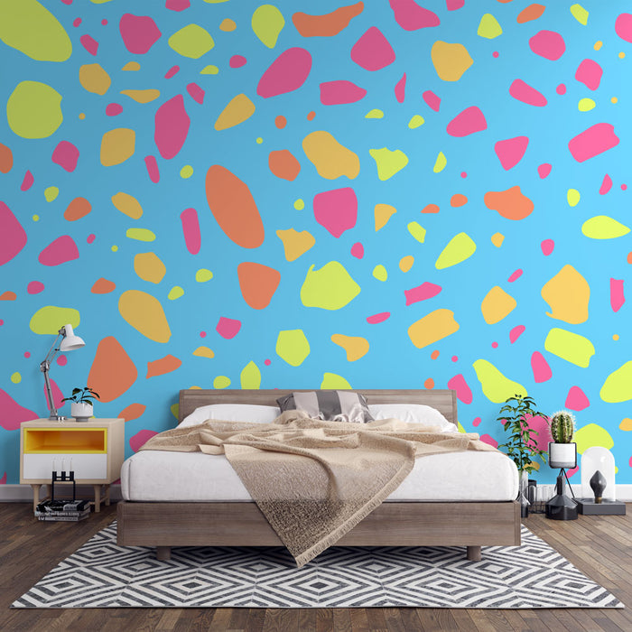 Ταπετσαρία τοίχου terrazzo πολύχρωμο | Παιχνιδιάρικη και ζωντανή ατμόσφαιρα