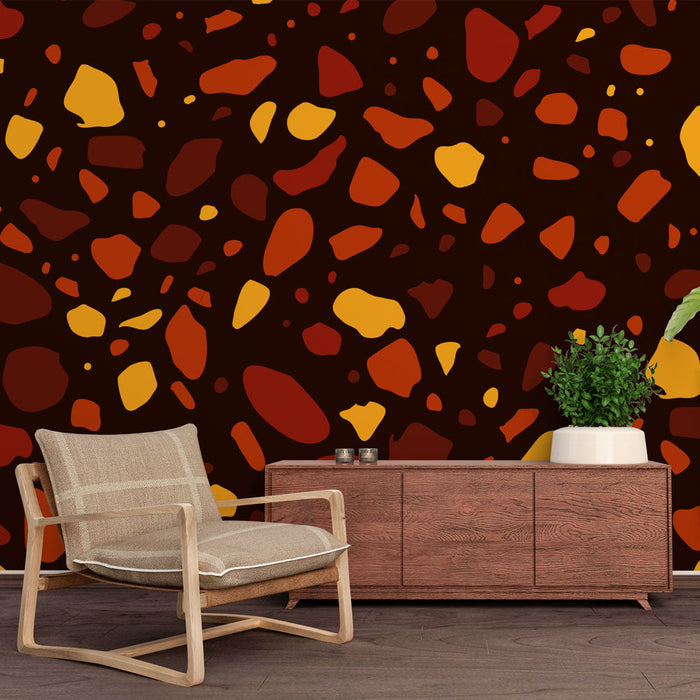 Papel de parede terrazzo | Padrão abstrato multicolorido