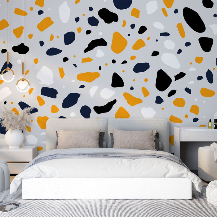 Papel de parede terrazzo | Padrão abstrato multicolorido