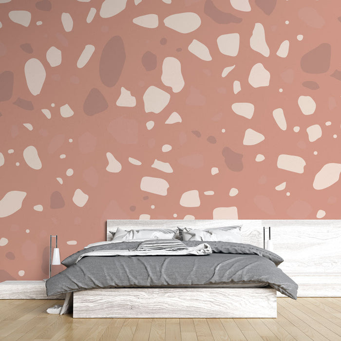 Papel de parede terrazzo | Padrão rosa moderno
